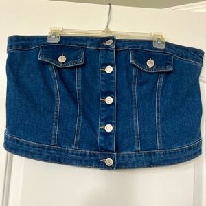 ELOQUII Demin Bustier Top